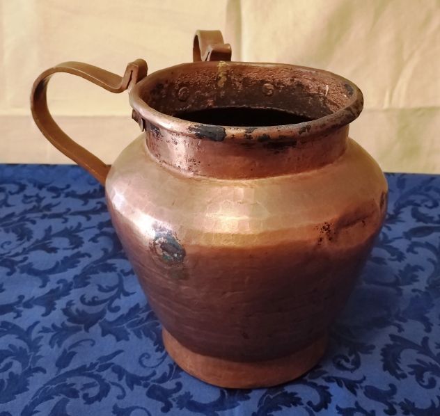 Pignata Brocca Vintage x Fagioli in Rame con due manici – RARO h 20cm cod. 20 - Foto 3