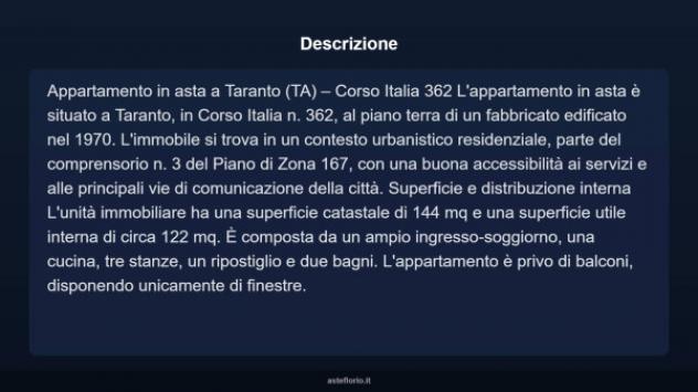 Immobile in asta di 144 m² con più di 5 locali in vendita a Taranto - Foto 3