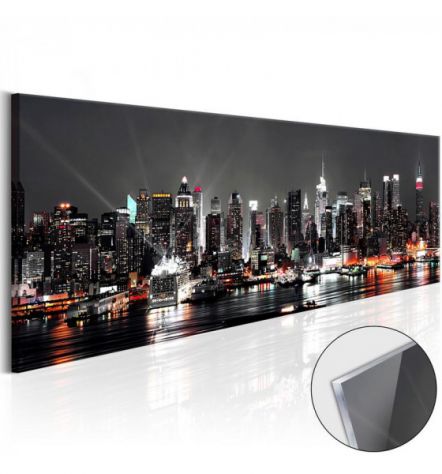 Quadro Con Vetro Acrilico New York Cm.120x40 O 135x45