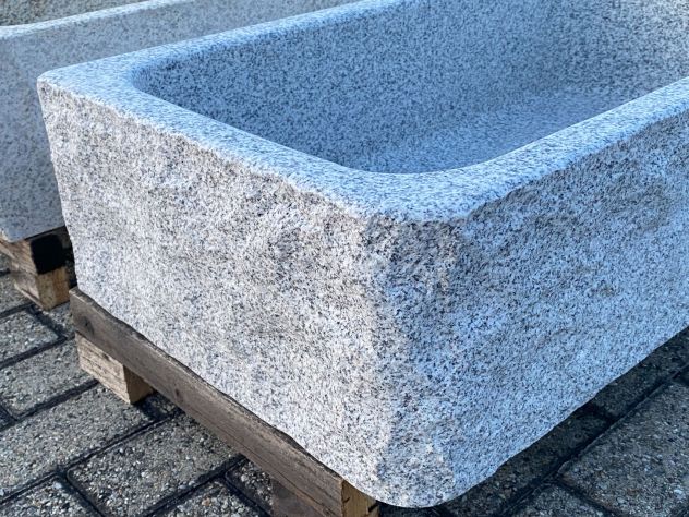 Lavello lavandino per cucina in pietra granito grigio 80cm 3 - Foto 4