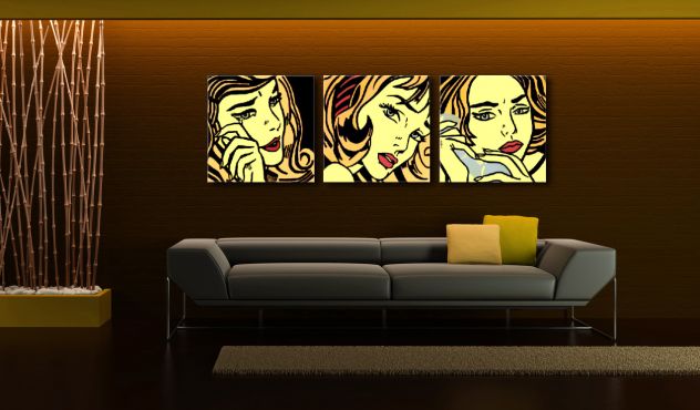 Quadro moderno Roy Lichtenstein dipinto a mano - Foto 2