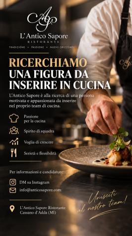 Cercasi Cuoco – Ristorante Cassano d’Adda