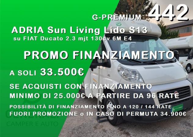 CAMPER ADRIA LIDO DUCATO SEMINTEGRALE CLIMATIZZATORE FOTOVOLTAICO TENDALINO GENERALI USATO