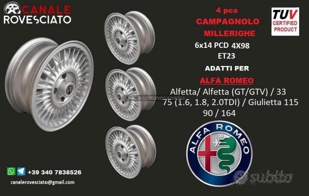 Cerchi CAMPAGNOLO MILLERIGHE 14 4X98 alfa Romeo
