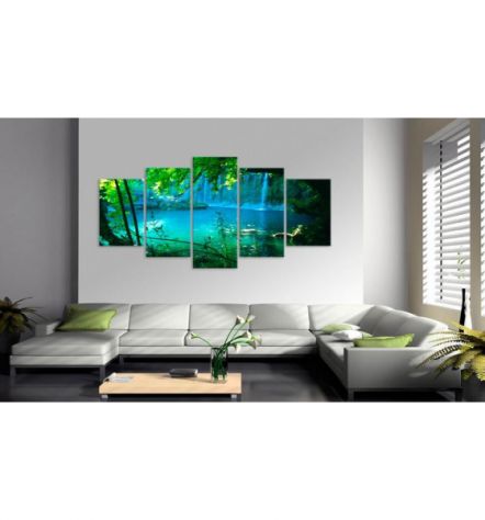 Quadro Con Una Isola Verde Cm. 100x50 E 200x100 ARREDALACASA - Foto 2