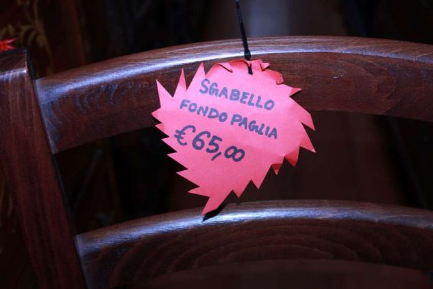 Sgabello in Legno con Seduta in Paglia – 25030 - Foto 2