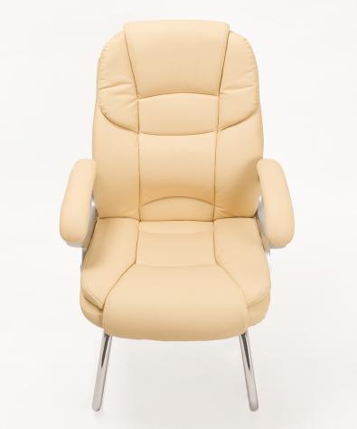 COPPIA DI POLTRONCINE UFFICIO OSPITE IN ECOPELLE BEIGE - MODELLO SILKY - NUOVA - Foto 4