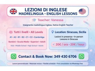 SI IMPARTISCONO LEZIONI DI MADRELINGUA INGLESE