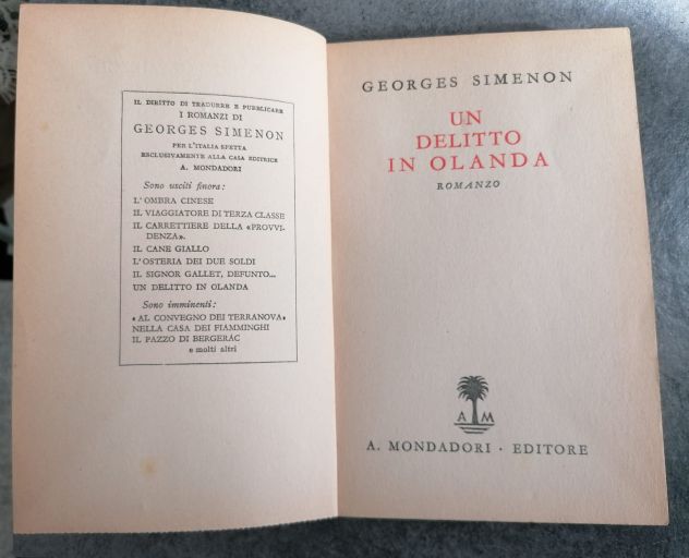 UN DELITTO IN OLANDA, GEORGES SIMENON , 1^ Ed. A. Mondadori 1933. - Foto 4