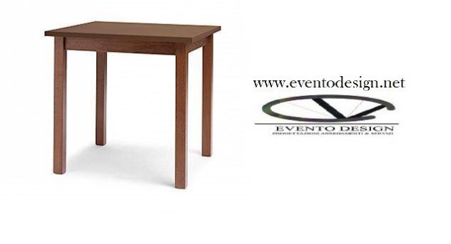 tavolo 70x70x2 di spessore con piano in nobilitato melaminico tinta noce gamba i - Foto 4