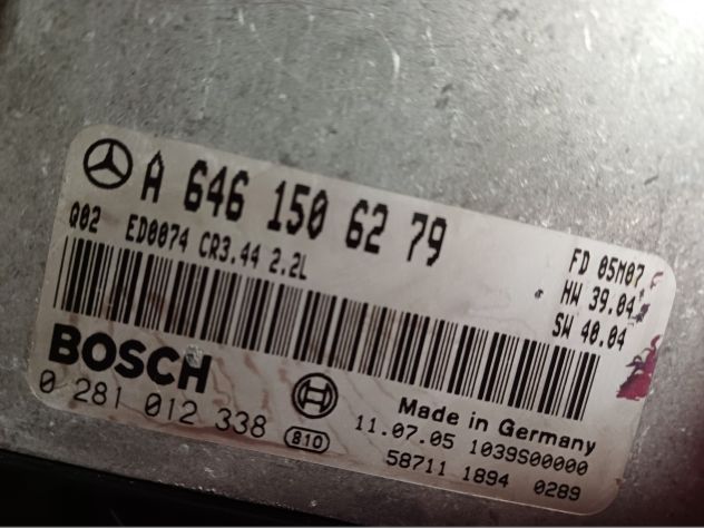 ECU MERCEDES C220 0281012338 A6461506279 EDC16C2 CR3.44 2.2L MERCEDES C-CLASS 2 - Foto 6
