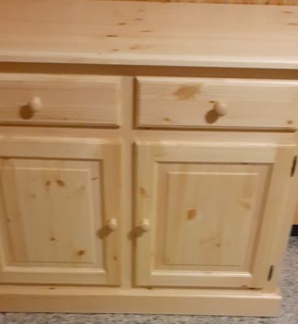 CREDENZA BASE IN LEGNO DI PINO 2 ANTE GREZZA - Foto 9