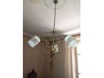 Lampadario vintage ottone e vetro