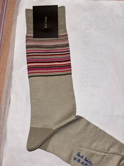 CALZE NUOVE CON CARTELLINO DA UOMO FIRMATE ORIGINALI PAUL SMITH,MADE IN ITALY - Foto 6