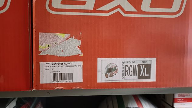 Casco integrale moto rosso grigio bianco Axo Goblin Wave Helmet tg. XL - Foto 7