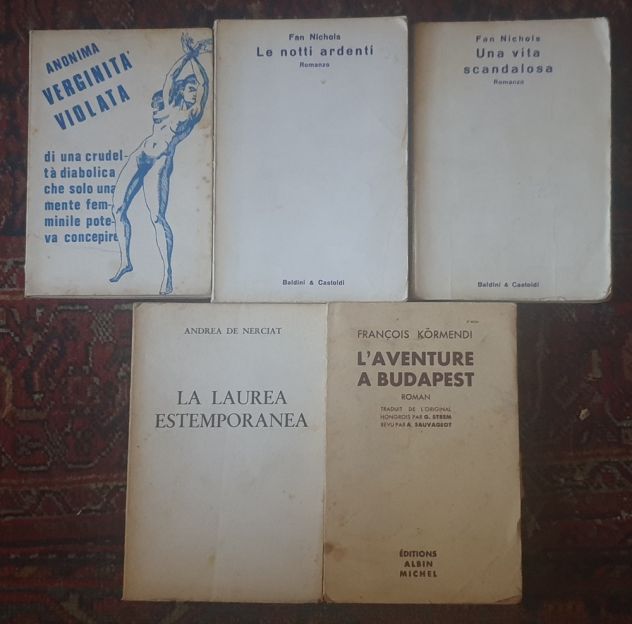 Lotto 5 libri erotismo anni '60