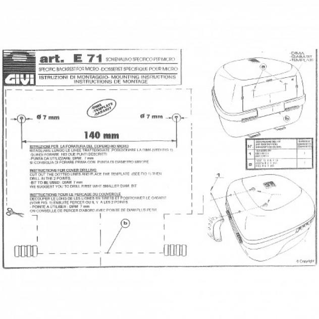 Schienale per bauletto Givi E26 e E280 - Foto 3