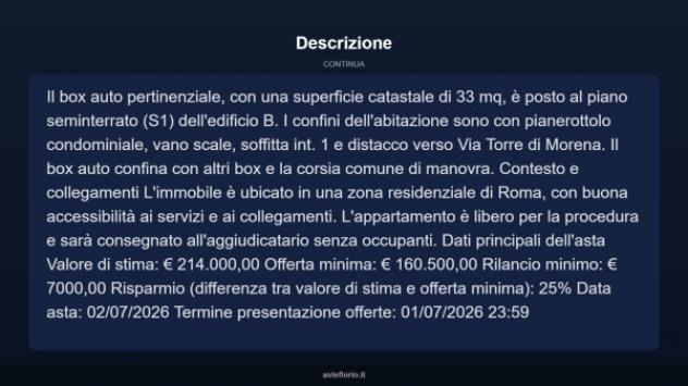 Immobile in asta di 117 m² con più di 5 locali e box auto in vendita a Roma - Foto 5