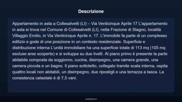 Immobile in asta di 113 m², box auto in vendita a Collesalvetti - Foto 4