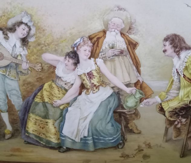 Dipinto dell'800 di alta qualità ,scena romantica. - Foto 5