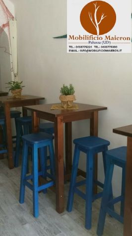 Tavoli Alti Napoli Pub Pizzeria Da Snack In Legno Per Arredamento Bar 60 x 60 - Foto 2