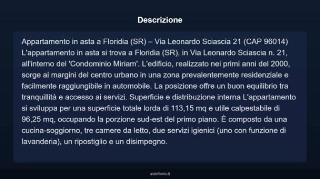 Immobile in asta di 113 m² con più di 5 locali e box auto in vendita a Floridia - Foto 3