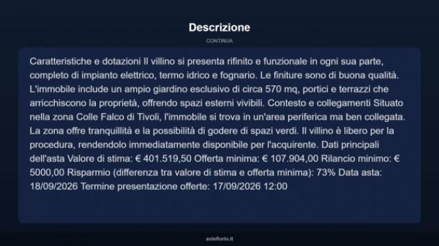 Immobile in asta di 276 m² con più di 5 locali e box auto in vendita a Tivoli - Foto 5