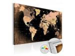 Quadro Di Sughero Con Mappamondo Marrone E Nero Arredalacasa
