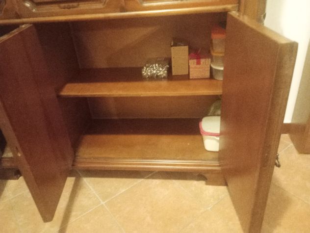 Credenza classica in legno con vetrina (1,40 m) – Divisibile - Foto 3