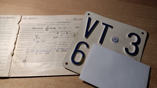 Targa Libretto Complementare Lambretta LI 150 1964