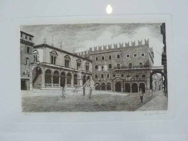 Acqueforti Verona Piazza dei Signori Stampe d'Arte L'Ippogrifo - Foto 2