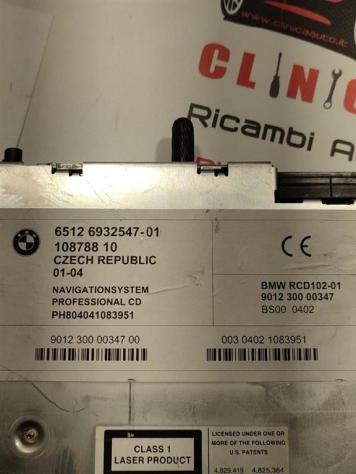 LETTORE CD BMW X3 1° Serie 6512 6932547 901230000347 N52B25A (0410) - Foto 4