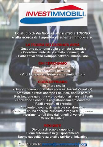Agente immobiliare e/o consulente procacciatore