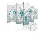 Quadro Fiori Bianchi E Verdi Cm.100x50 O 200x100 Vetro Acrilico