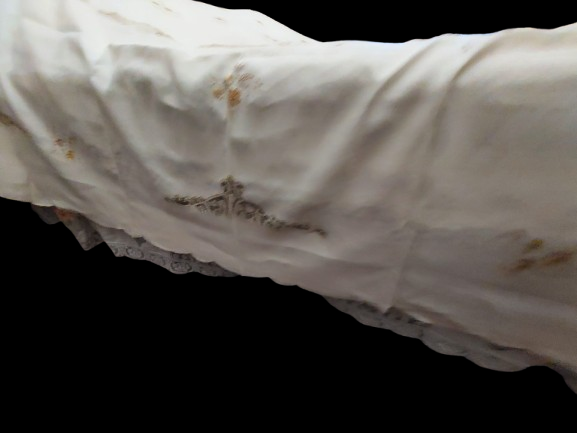 Pregiatissima e bellissima coperta matrimoniale in purissimo lino inserti fatti - Foto 5