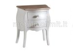Comodino Bombato 2 Cassetti - Shabby Chic - Nuovo