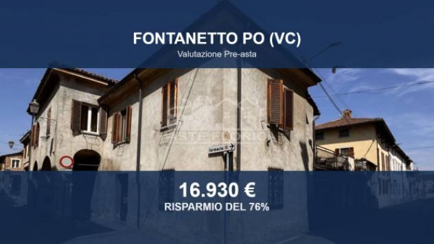 Immobile in asta di 286 m², box auto in vendita a Fontanetto Po