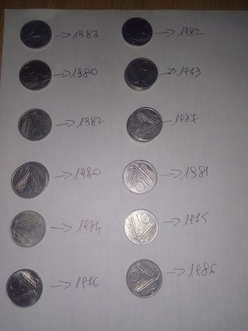 MONETE DA 10 LIRE ITALIANE.