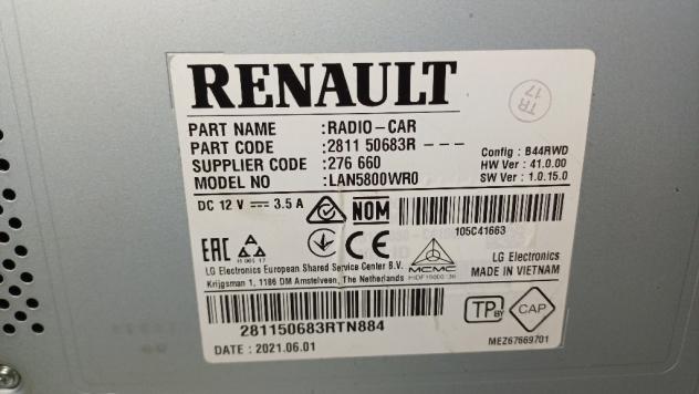 DISPLAY MULTIFUNZIONE COMPUTER DI BORDO DACIA Duster Serie 281150683R H4D480 (1724) - Foto 2