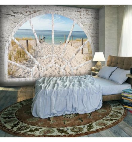 Fotomurale Adesivo Con La Finestra Sulla Spiaggia Arredalacasa - Foto 2