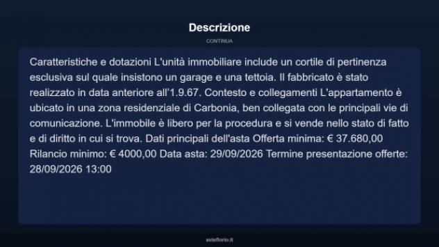 Immobile in asta di 125 m² con più di 5 locali e box auto in vendita a Carbonia - Foto 9