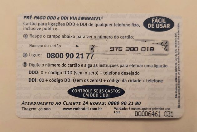 Scheda telefonica Pre Pago Embratel R$ 10 Ayrton Senna perfetta - Foto 2