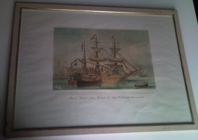 Quadro vintage antico veliero