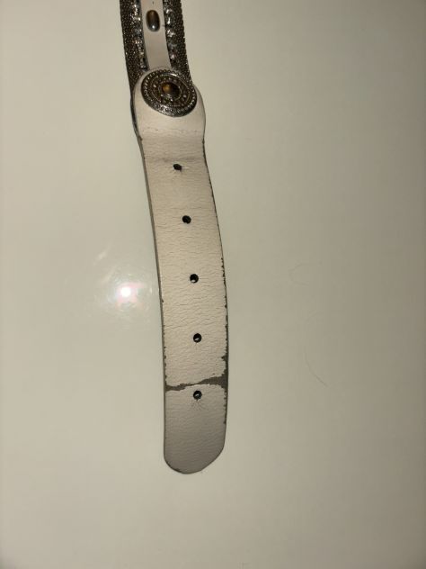 CINTURA VERO VINTAGE ANNI 80/90,DA DONNA,IN VERA PELLE E METALLO E ZIRCONI INCAS - Foto 10