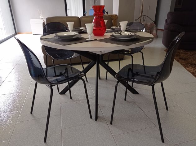 Tavolo rotondo allungabile piano in ceramica - Foto 4
