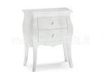 Comodino Bombato 2 Cassetti - Bianco Opaco - Nuovo