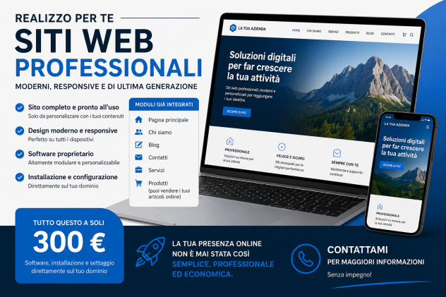 Il tuo sito professionale in pochi minuti