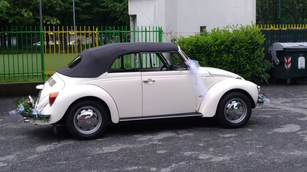 Vw Maggiolone cabrio (maggiolino) Bianco per eventi matrimonio - Foto 6