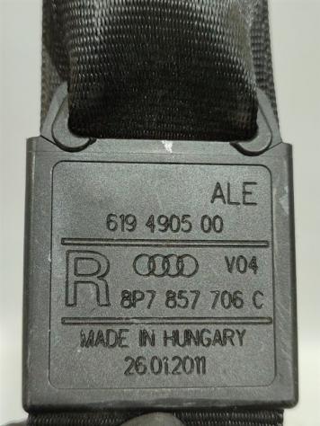 CINTURA DI SICUREZZA ANTERIORE DESTRA AUDI A3 Cabriolet Serie (8P7) 8P7857706C CAY (0813) - Foto 3