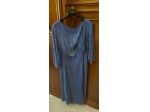 ABITO DONNA ELEGANTE DA CERIMONIA CON COPRISPALLE BLU MARINE,MUSANI COUTURE T.48